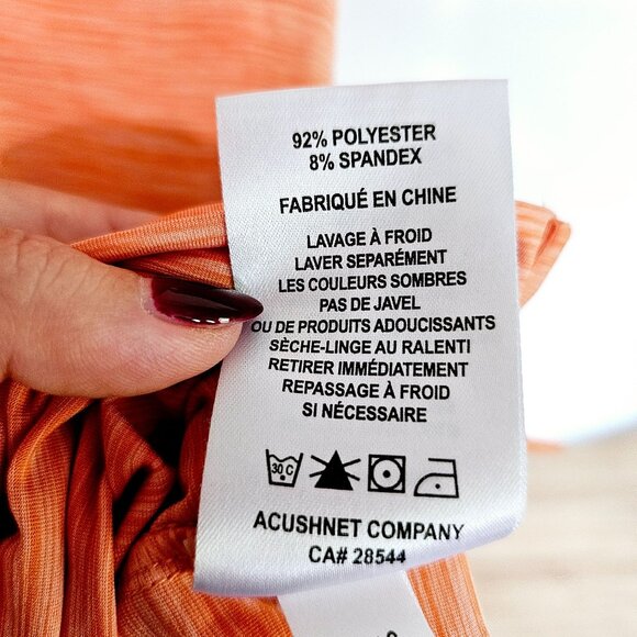 FootJoy Hamilton Mill Golf Club Polo Shirt XL Orange Polyester Spandex《996》SS - Picture 5 of 6